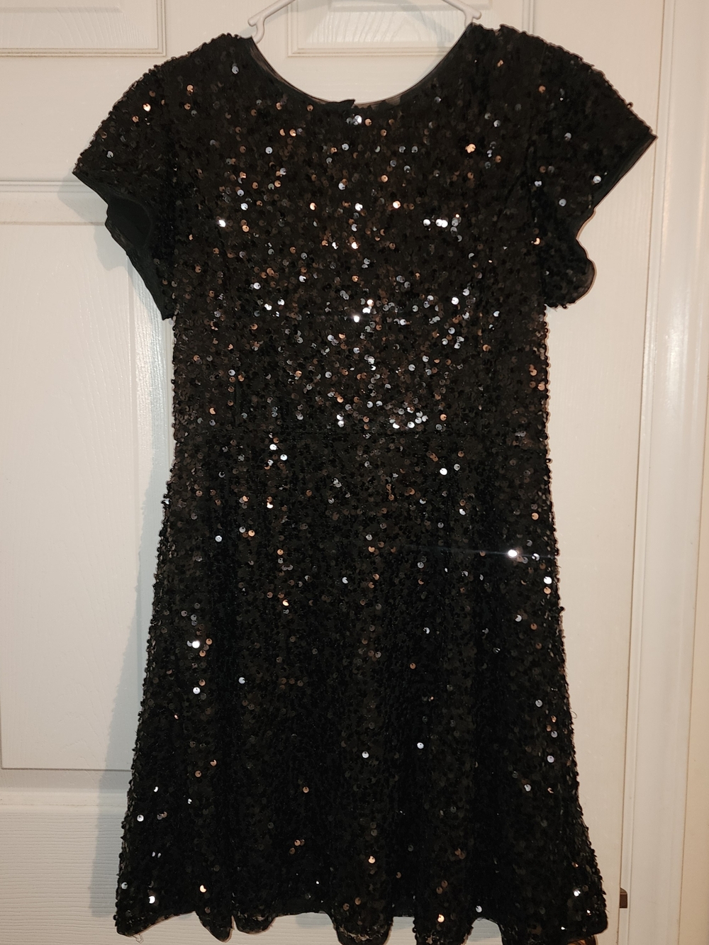Cat & Jack Black Sequin Fit-and-Flare Girls Dress